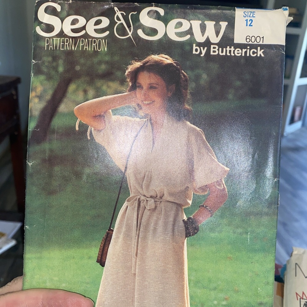 Vintage See & Sew Butterick Dress Pattern 6001 Size 12 Uncut Misses Dress